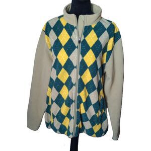 Sun Mountain Outerwear Women's XLarge Argyle Full Zip Fleece